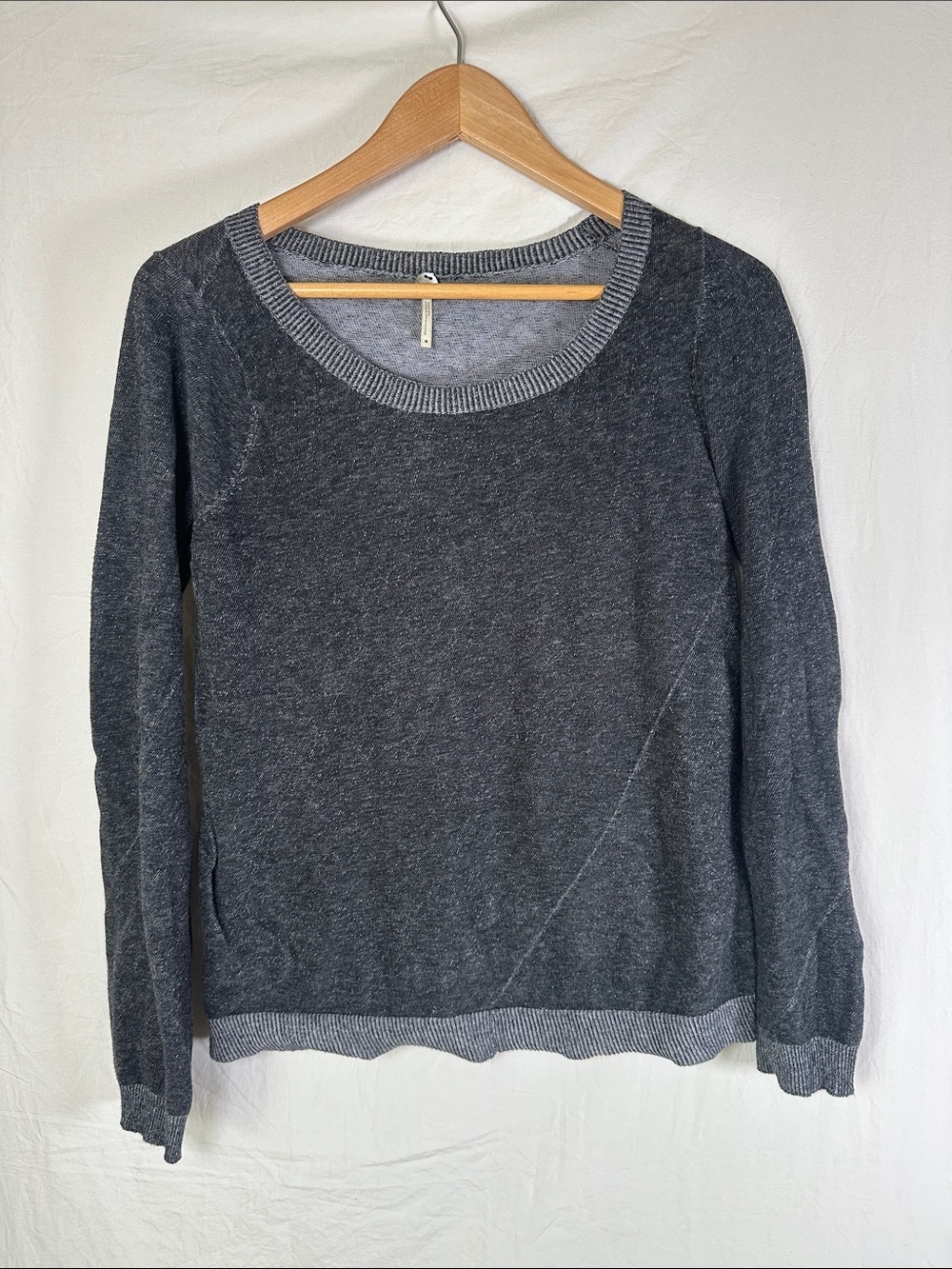 Margaret O'Leary Heather Charcoal Scoop Neck Pullover